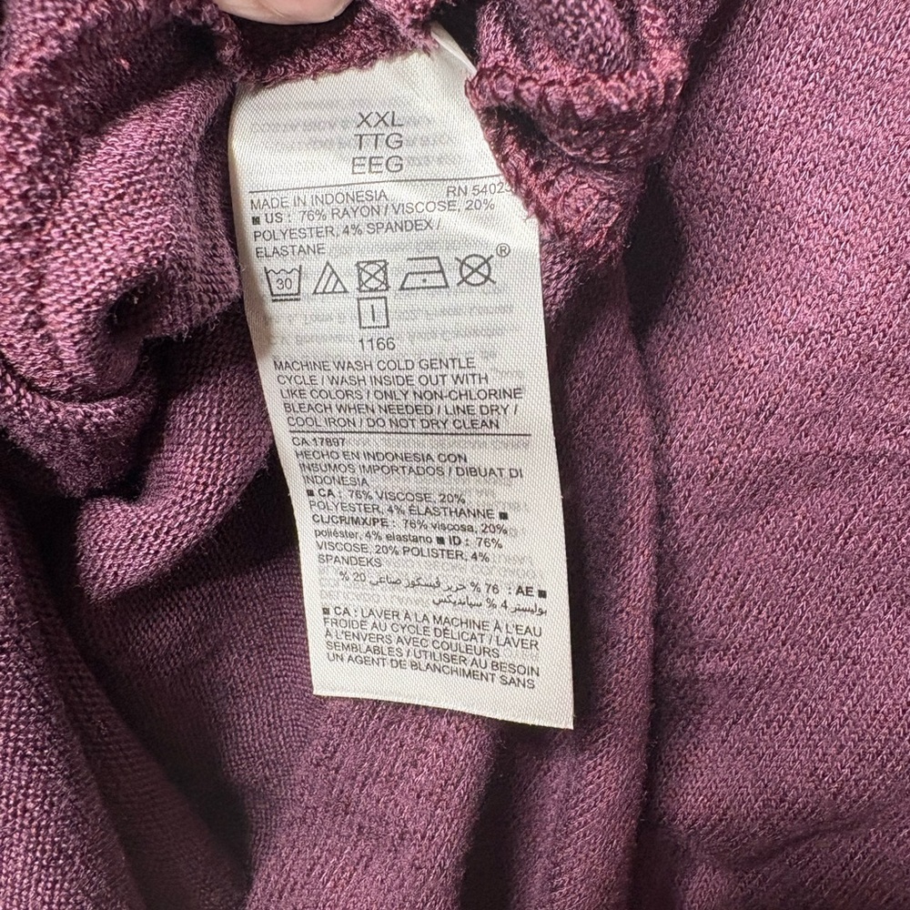 OLD NAVY Long Sleeve Oversized Boyfriend Henley Plush Knit Tunic Dark Purple XXL - Picture 13 of 14
